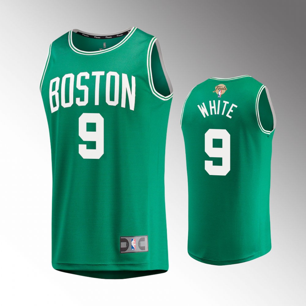 Men's Boston Celtics Derrick White #9 Fast Break 2022 NBA Finals Replica Kelly Green Jersey 2401DNWG